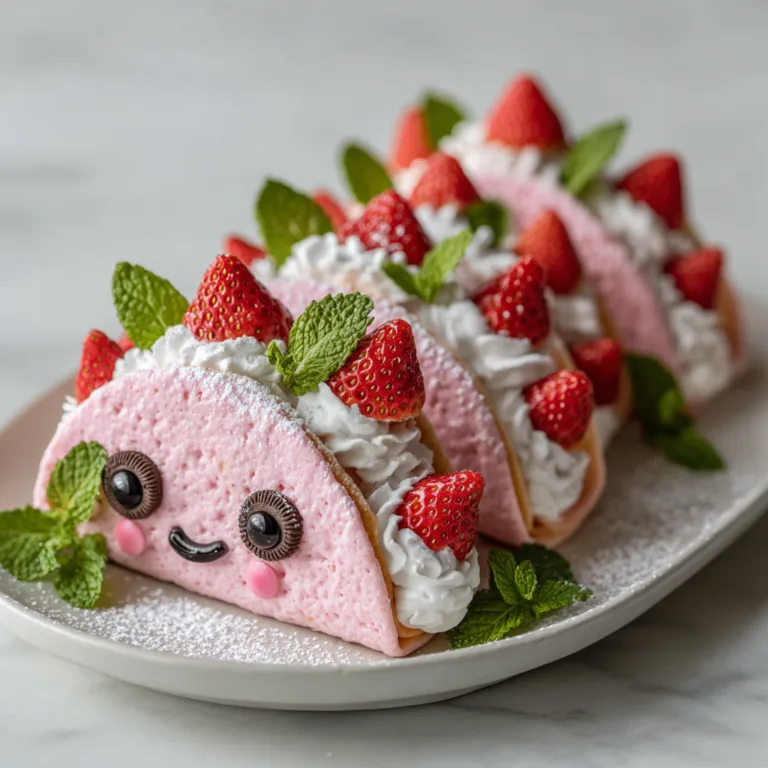 Kawaii Strawberry Dinosaur Dessert Tacos: Adorable Sweet Treats That Steal the Show