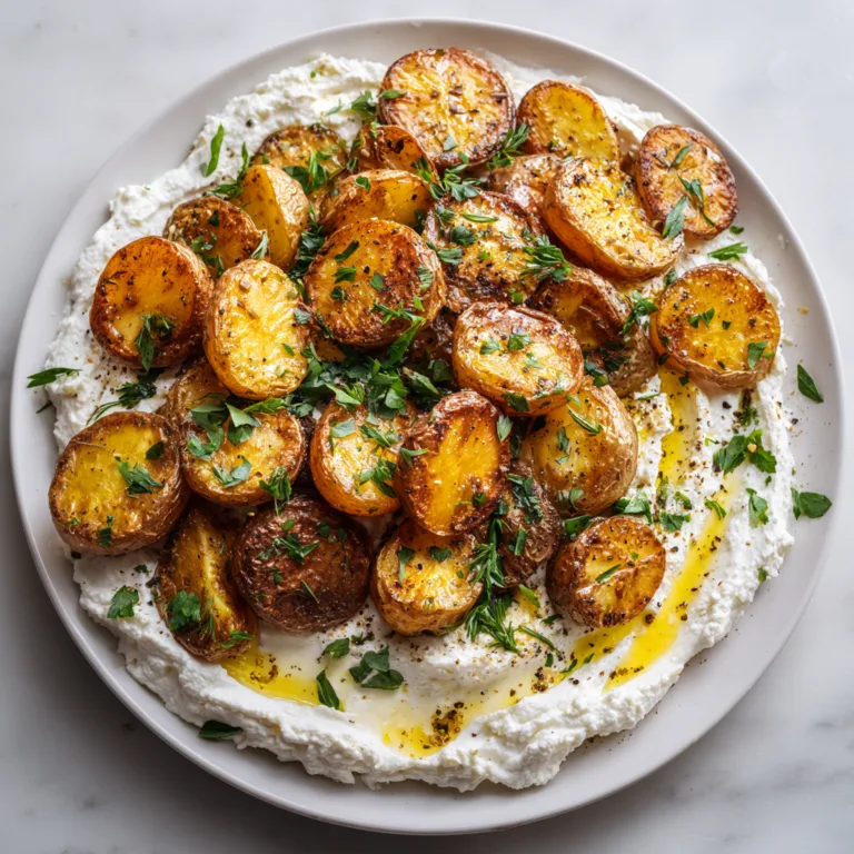 Crispy Roasted Potatoes over Whipped Feta: A Creamy, Crunchy Flavor Explosion