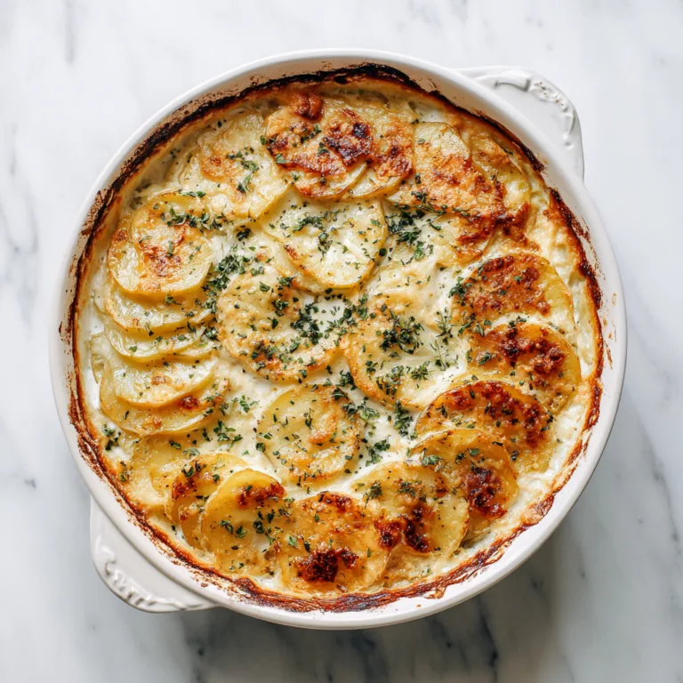 Garlic Scalloped Potatoes with Greek Yogurt (Creamy & Lighter) – A Comfort-Food Classic, Made Healthier