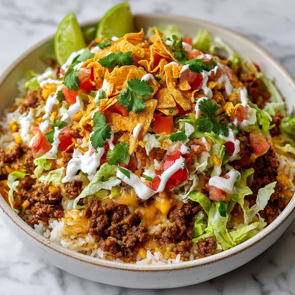 Taco Rice Bowl with Doritos: Crunchy, Cheesy, Flavor-Packed Comfort in Every Bite