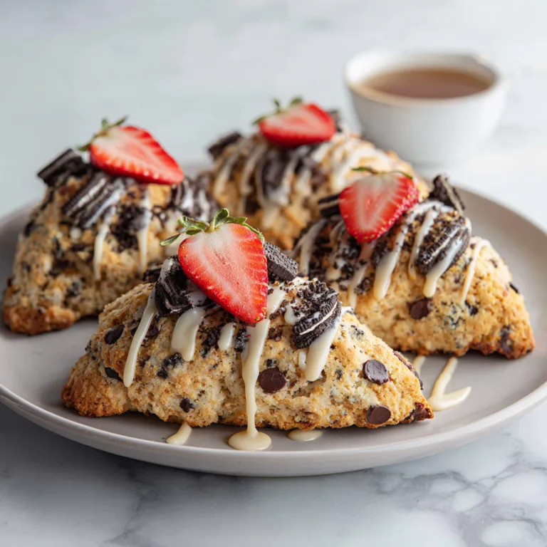 Gourmet Strawberry & Cookies & Cream Scones: Sweet Bakery-Style Indulgence at Home