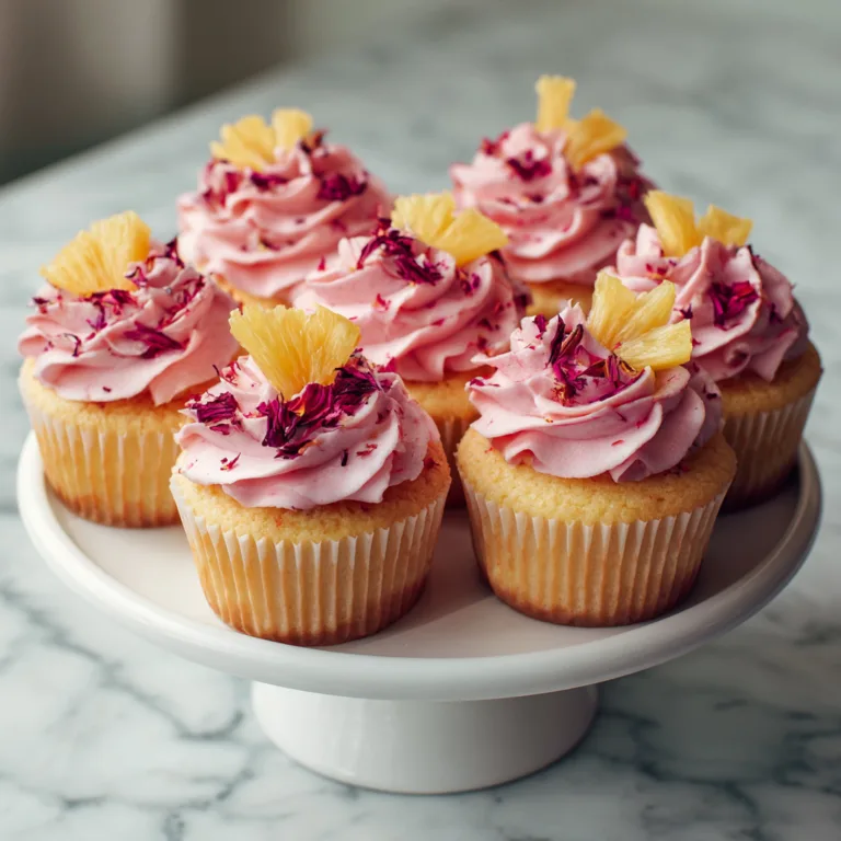 Tropical Pineapple Lemon Hibiscus Cupcakes: A Vibrant Burst of Flavor in Every Bite