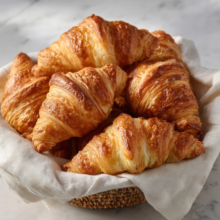 Classic Flaky French Croissants: Buttery Layers of Bakery Perfection