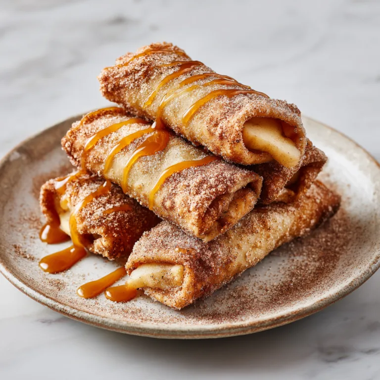 Apple Pie Egg Rolls: Crispy Cinnamon Dessert Rolls with Warm Caramel Apple Filling