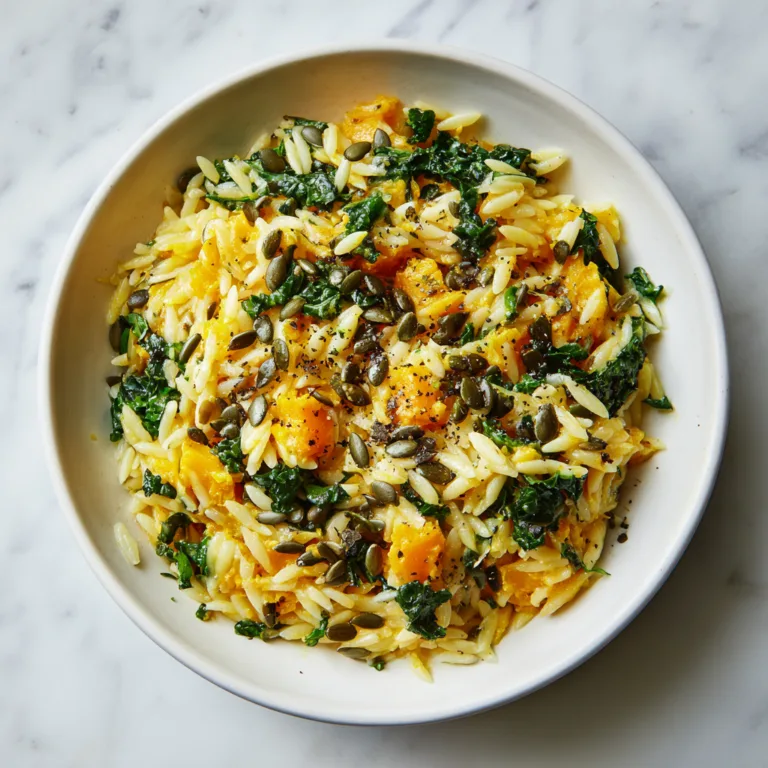 Creamy Butternut Squash Orzo with Kale: A Cozy, Velvety One-Pot Comfort Dish