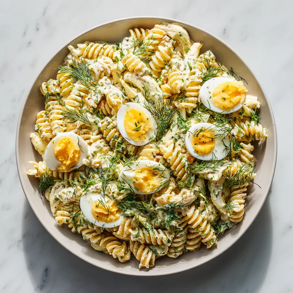 Creamy Fusilli Salad with Eggs & Dill: The Ultimate Potluck Crowd-Pleaser
