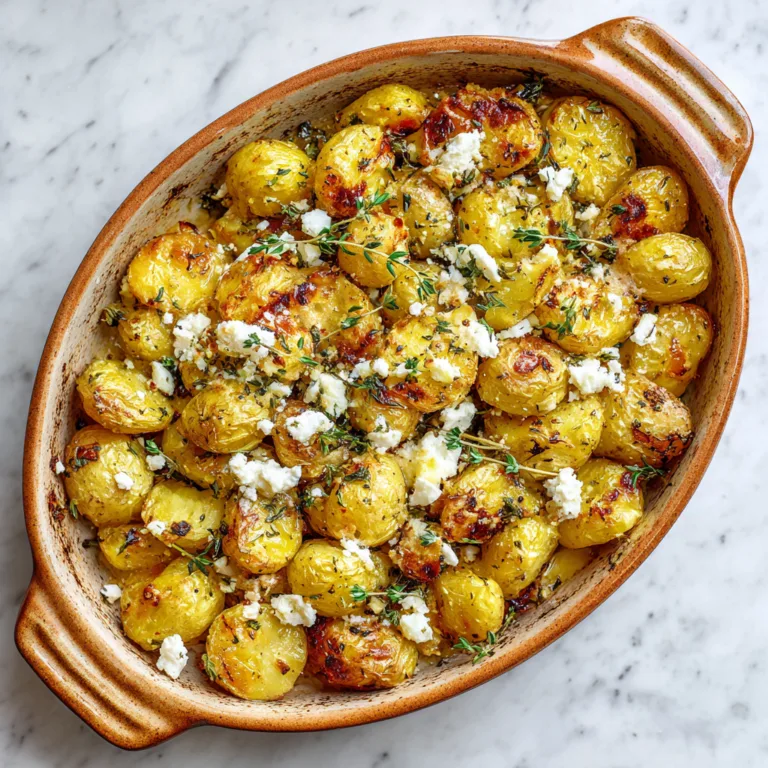 Golden Thyme Feta Roasted Potatoes: Crispy, Herby, and Irresistibly Creamy