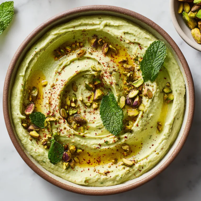 Creamy Pistachio & Mint Avocado Hummus: A Fresh, Nutty Mediterranean Fusion Dip