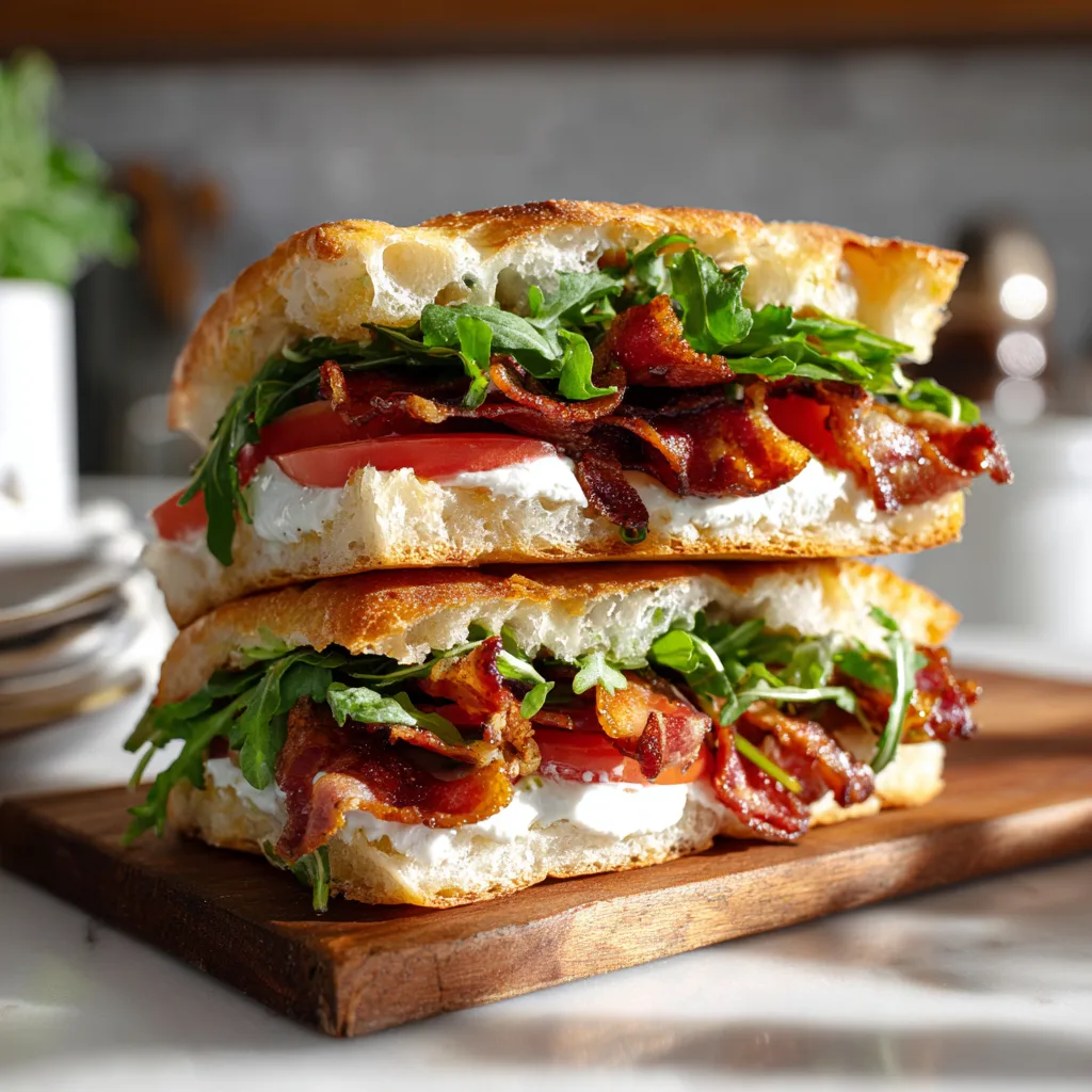 Gourmet Focaccia Bacon Arugula Sandwich: A Bold, Flavor-Packed Bite of Comfort