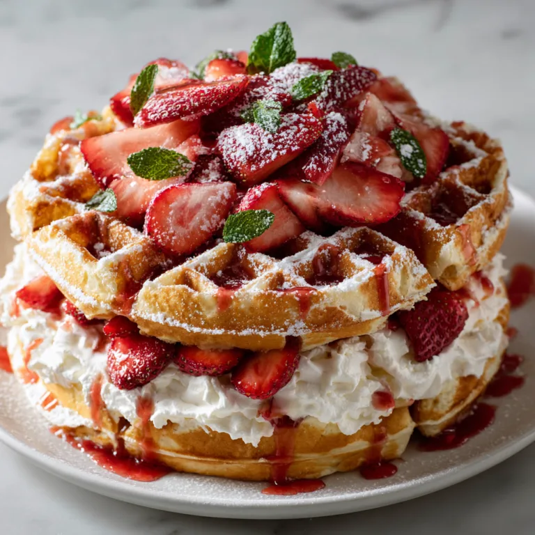 Monumental Strawberry Shortcake Waffle Stack: The Ultimate Brunch Dessert Tower