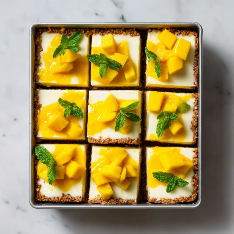 No-Bake Vegan Mango Cheesecake Bars: Creamy Tropical Bliss Without the Oven