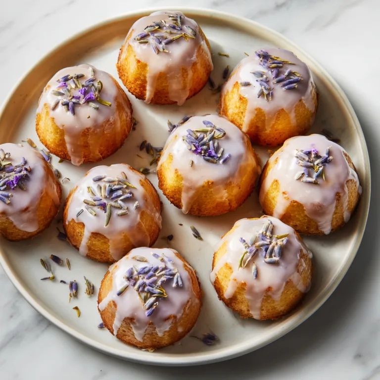 Mini Lemon Cakes with Lavender Glaze: Bright citrus bites with a floral twist