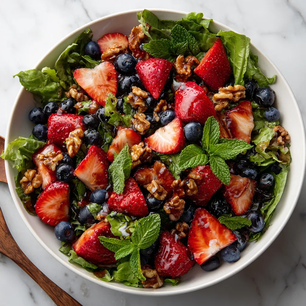 Fresh Strawberry Blueberry Salad with Candied Walnuts: Sweet, Crunchy, and Refreshingly Light