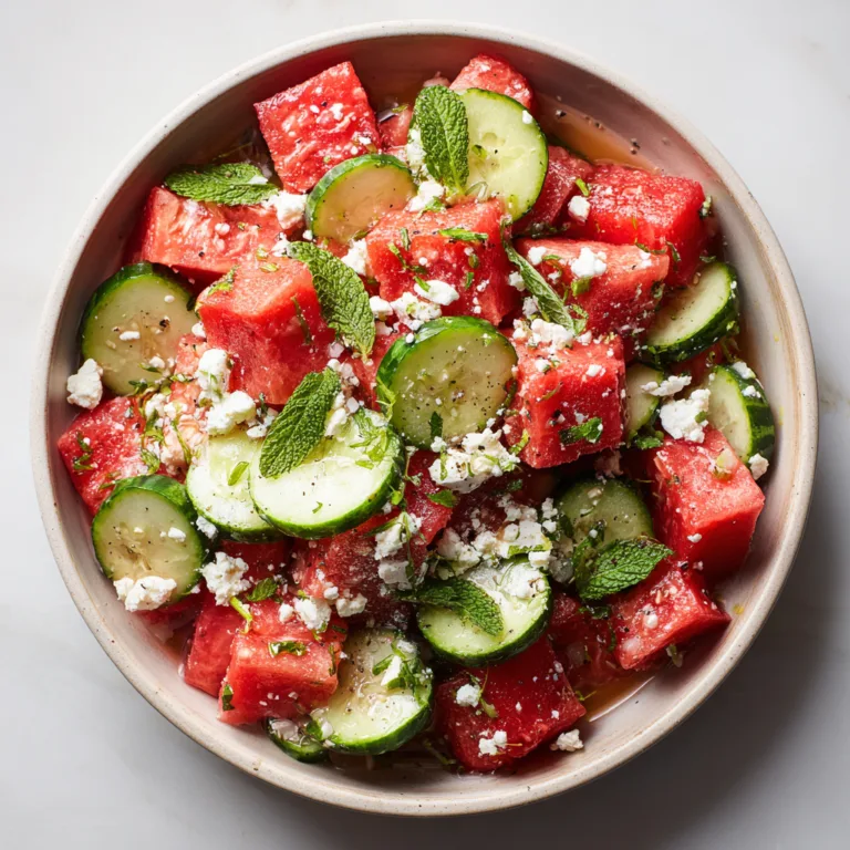 Fresh Watermelon Salad with Feta and Cucumber: Sweet, Salty & Refreshingly Simple