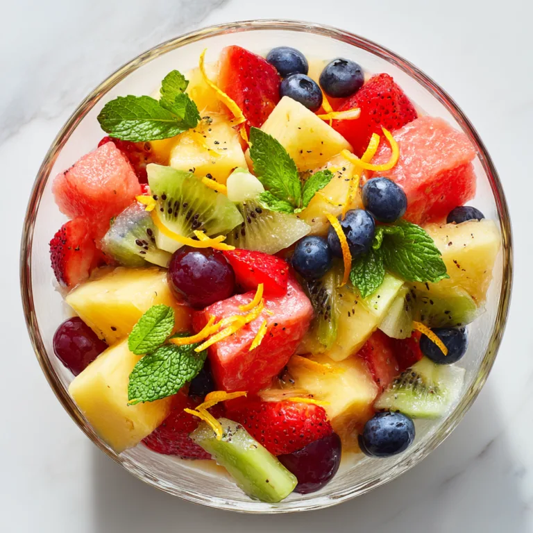Fresh Summer Fruit Salad with Citrus Vanilla Sauce: Bright, juicy, and irresistibly refreshing