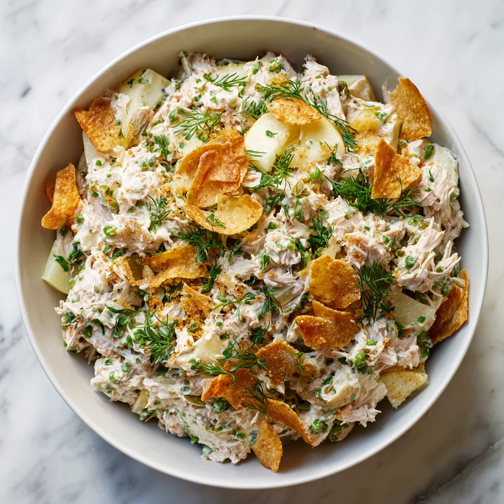 Creamy Tuna Salad with Jalapeño Chips and Sweet Apple: A Bold Twist on a Classic Favorite