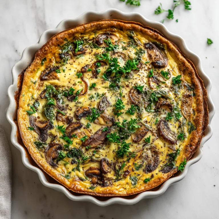 Quick Spinach and Mushroom Crustless Quiche: A Light, Protein-Packed Breakfast You’ll Crave Every Week