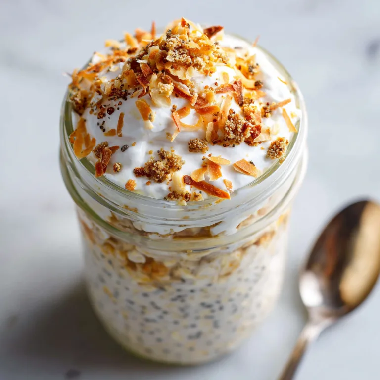 Coconut Cream Pie Overnight Oats: Creamy Tropical Breakfast Bliss in Every Spoonful