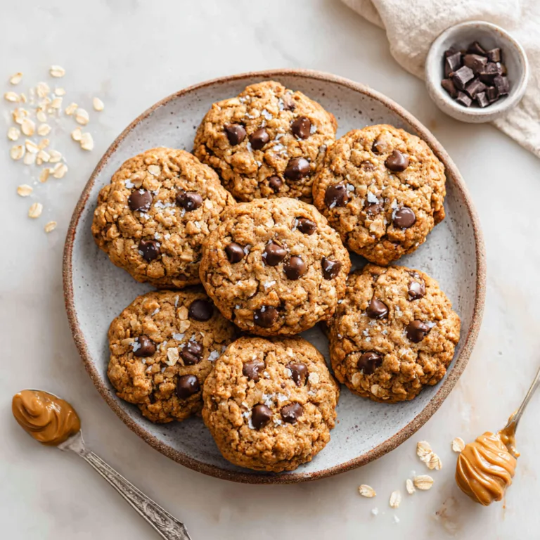 5-Ingredient Healthy Peanut Butter Oatmeal Chocolate Chip Cookies: Chewy, Easy, and Naturally Delicious