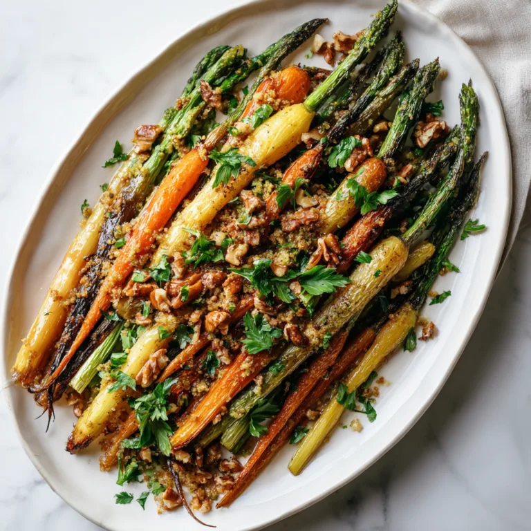 Easy Roasted Asparagus and Carrots with Toasted Nut Crumble: A Bright and Healthy Side Dish