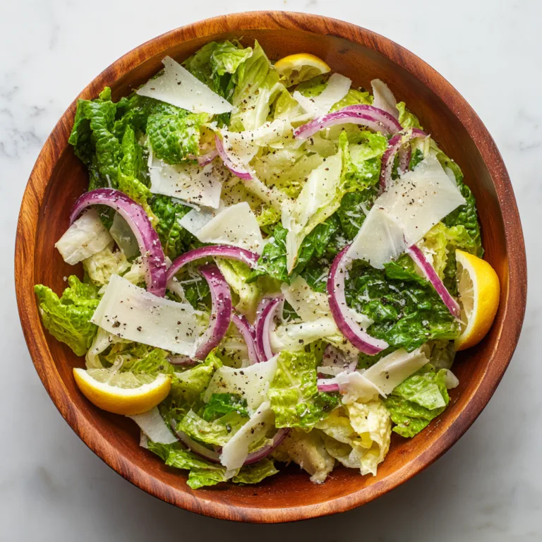 Quick Lemon Parmesan Salad with Romaine and Red Onion: Fresh, Bright, and Ready in Minutes