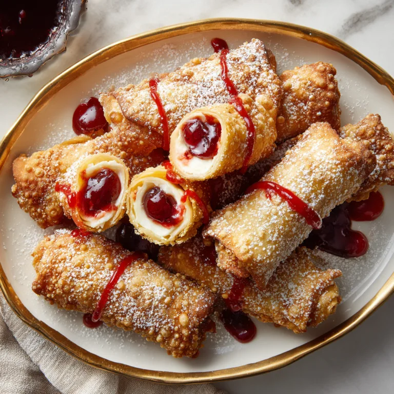 Cherry Cheesecake Egg Rolls: Crispy Creamy Dessert Perfection