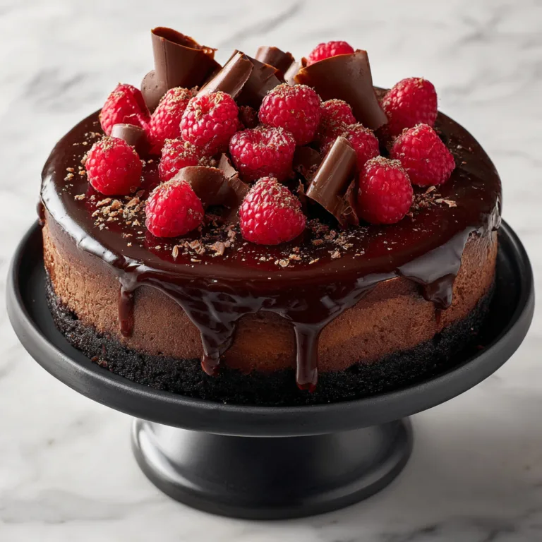 Decadent Dark Chocolate Raspberry Cheesecake: Rich, Creamy, and Irresistibly Elegant