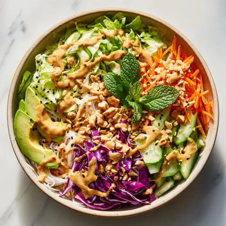 Fresh Spring Roll Salad: Crunchy, Colorful, and Tossed with Easy Peanut Sauce Dressing