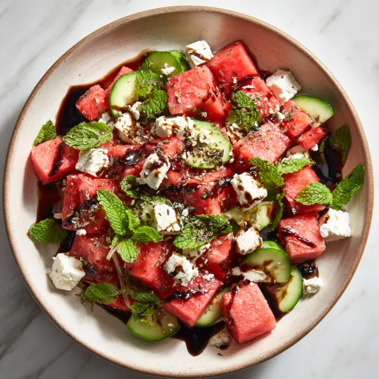 Fresh Watermelon Feta Salad with Balsamic Glaze: Sweet, Salty, and Perfectly Refreshing