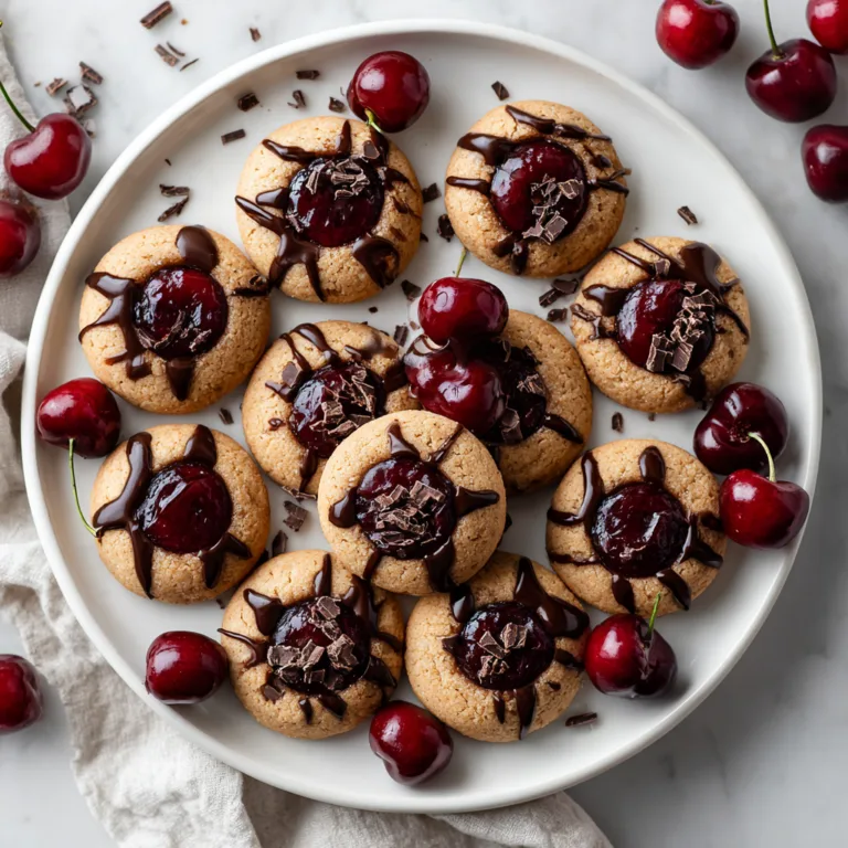 Chocolate Cherry Thumbprint Cookies: Rich Chocolate Cookies with Sweet Cherry Centers