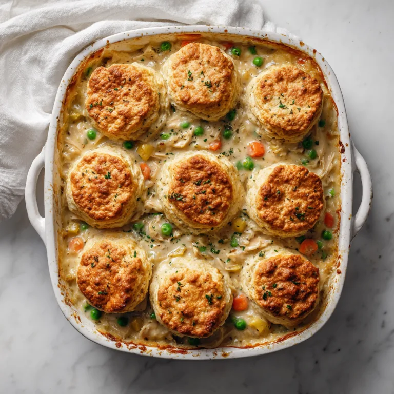 Chicken & Biscuit Casserole: Creamy Comfort Food with Buttery Golden Biscuits