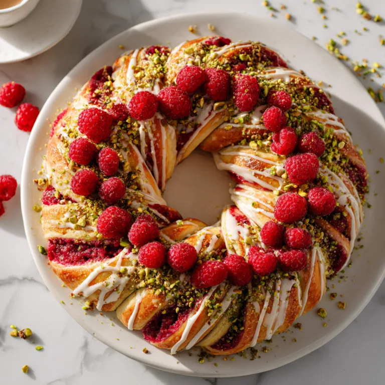 Raspberry & Pistachio Wreath: A Beautiful Bakery-Style Pastry for Every Celebration
