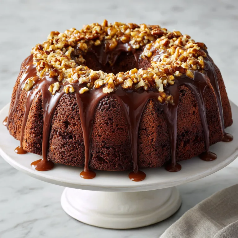 Chocolate Turtle Bundt Cake: Rich Chocolate, Gooey Caramel, and Crunchy Pecans in Every Bite