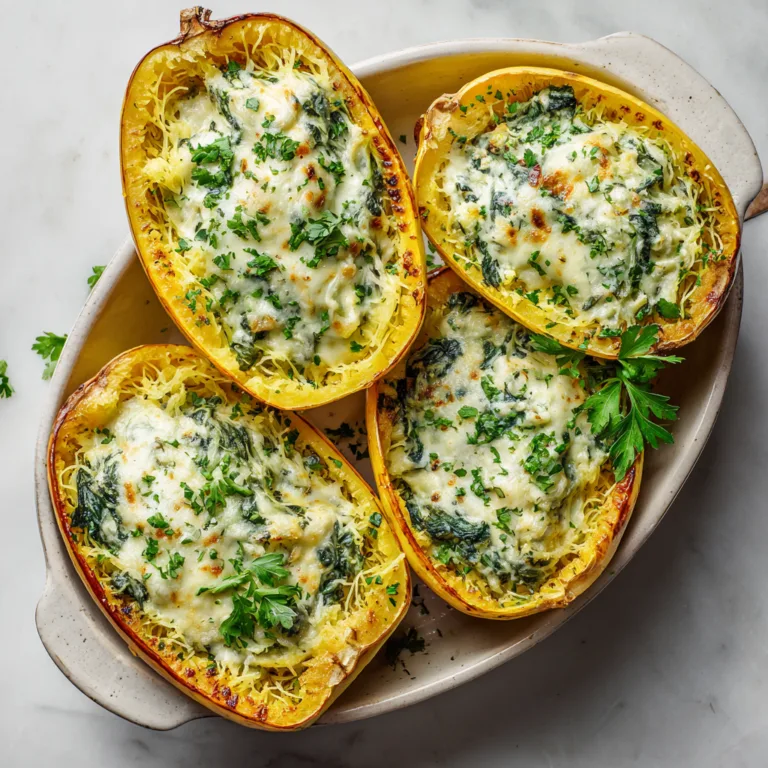 Spinach and Artichoke Stuffed Spaghetti Squash: Creamy Comfort Food with a Healthy Twist