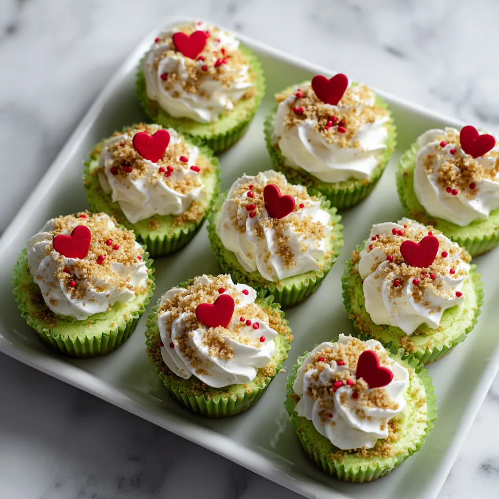 Grinch Mini Cheesecakes: Creamy Festive Cheesecake Bites for Christmas Parties