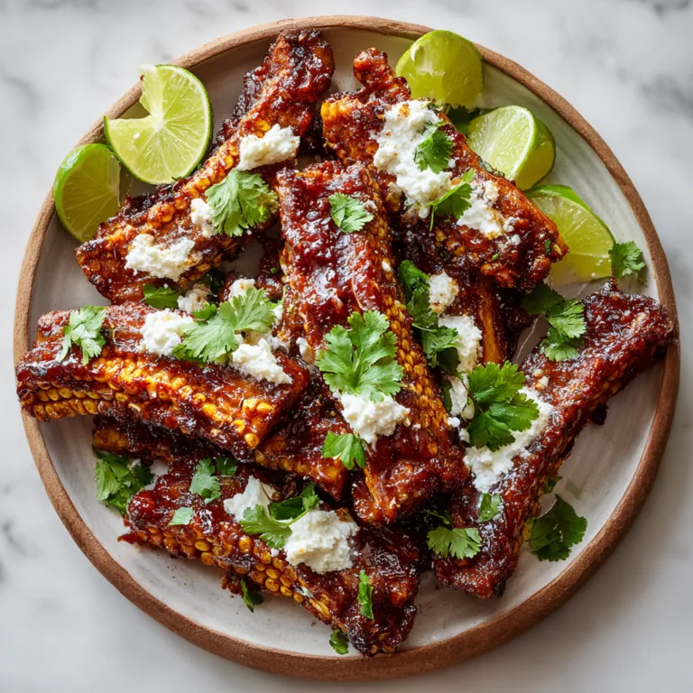 Vegan Corn Ribs with Aleppo Chili Butter & Lime Cream Cheese: Smoky, Spicy, and Irresistibly Crispy
