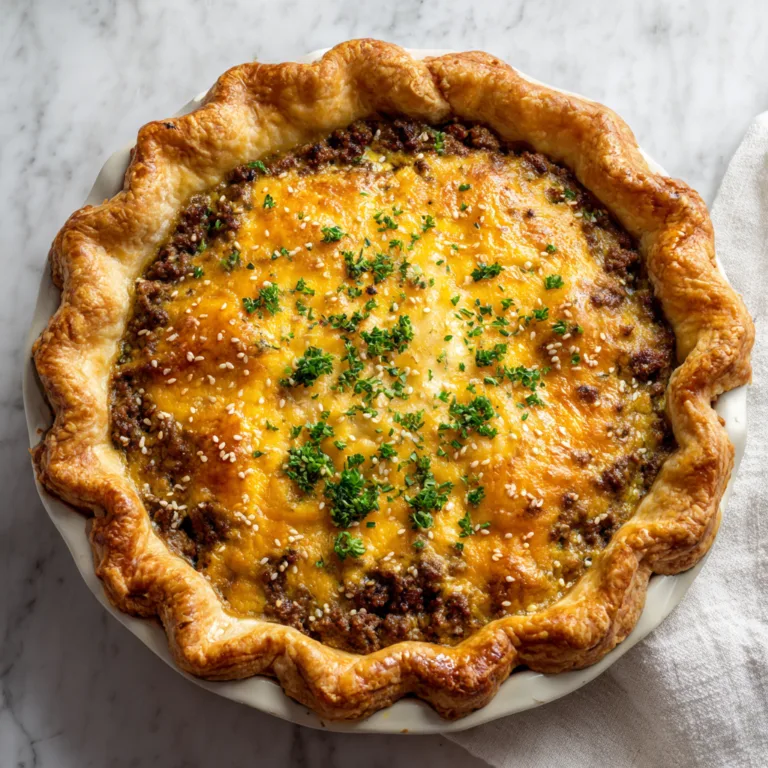 Savory Cheeseburger Pie with a Flaky Crust: The Ultimate Comfort Food Mashup