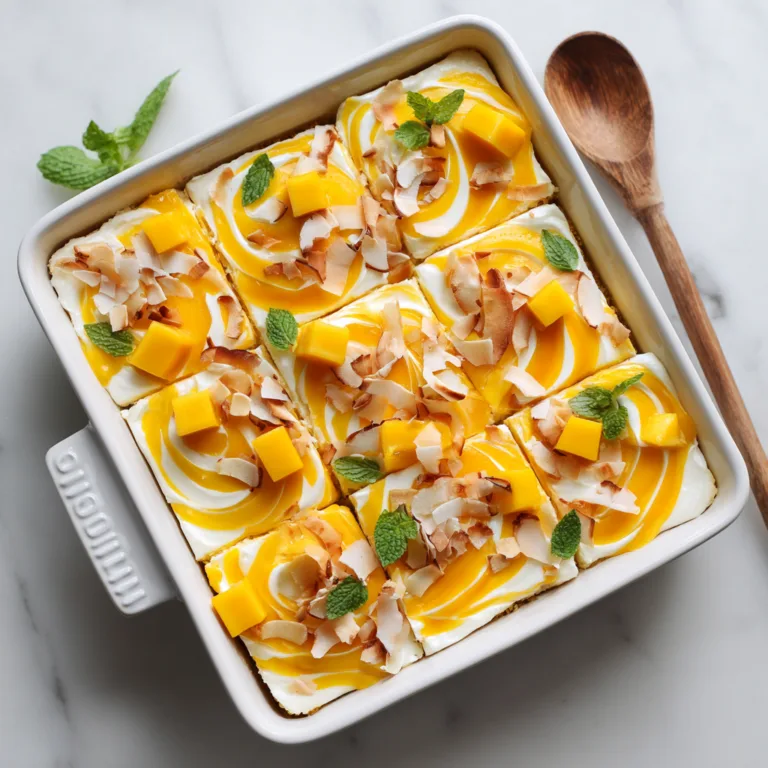 No-Bake Vegan Mango Cheesecake Bars: Creamy Tropical Dessert Perfection