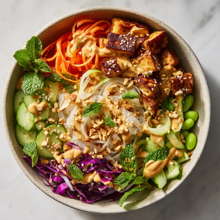 Vegan Spring Roll Bowl with Peanut Sauce: Fresh, Colorful, and Packed with Flavor