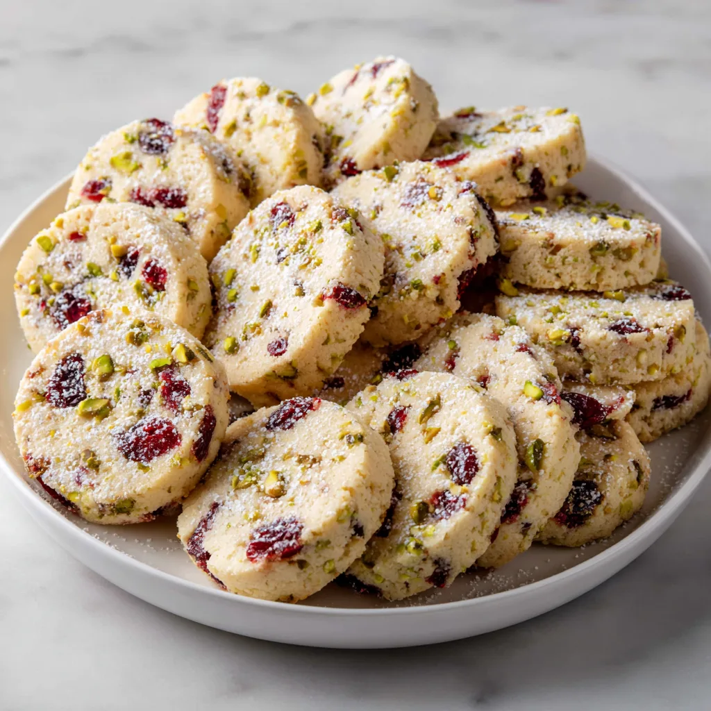 Cranberry Pistachio Shortbread Cookies: Buttery Holiday Treats Packed with Crunch and Flavor